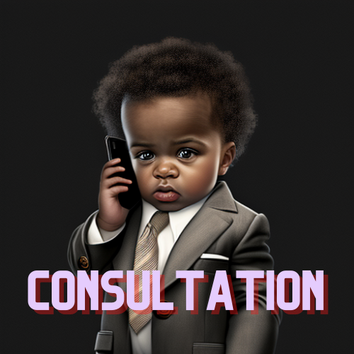 Baby in a suit on the phone handling business