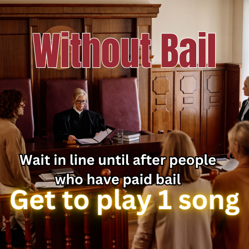 THE BROKE LINE! You, must wait for other defendants who are serious about their music get their music played, placed, and receive free YouTube promotion. You are not eligible to win any prizes.